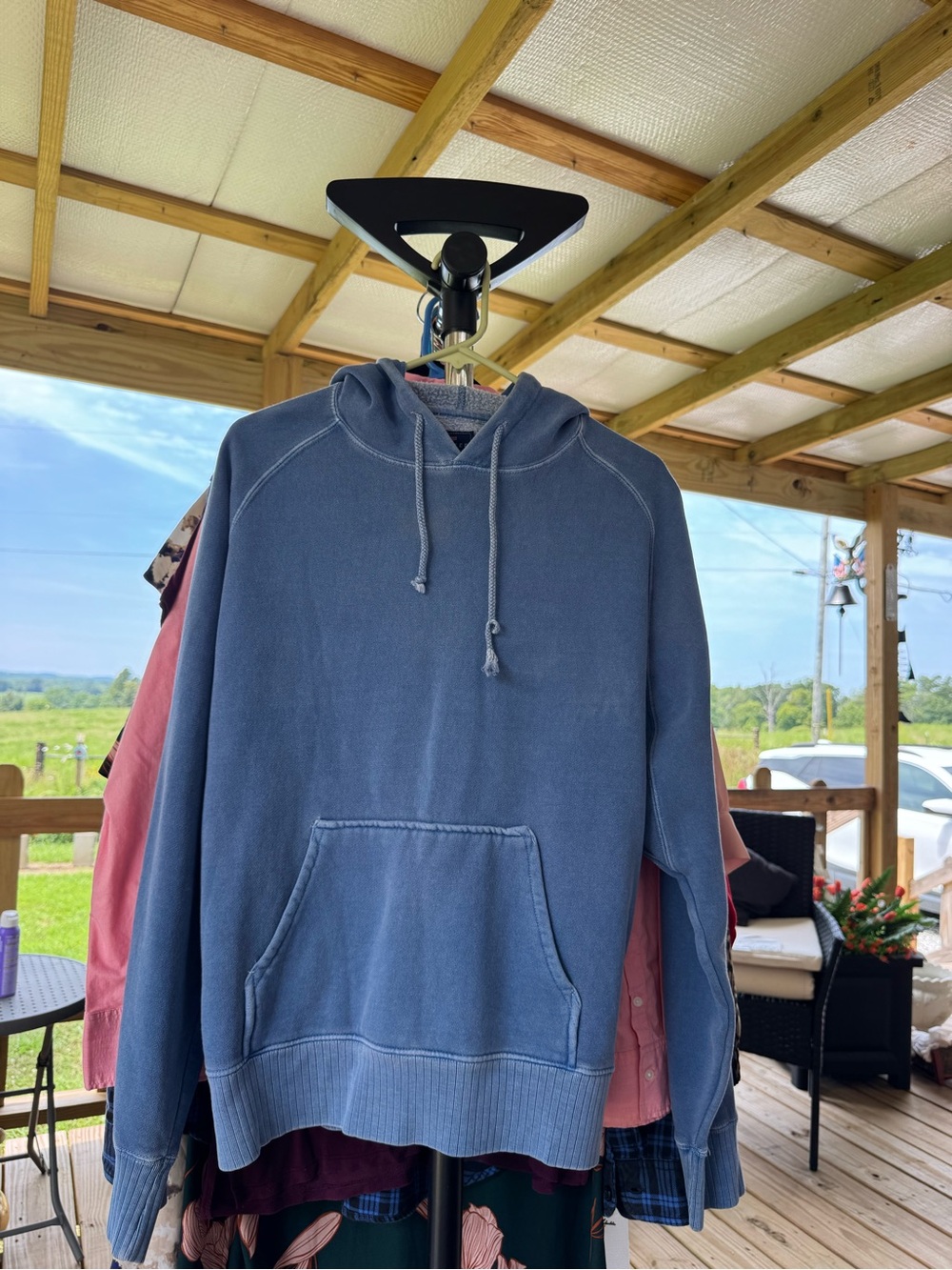 Limited America Blue Washed Pullover Hoodie Sweatshirt XL